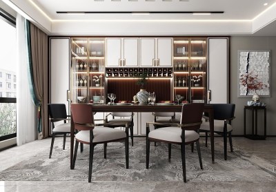 新中式餐厅3D模型下载